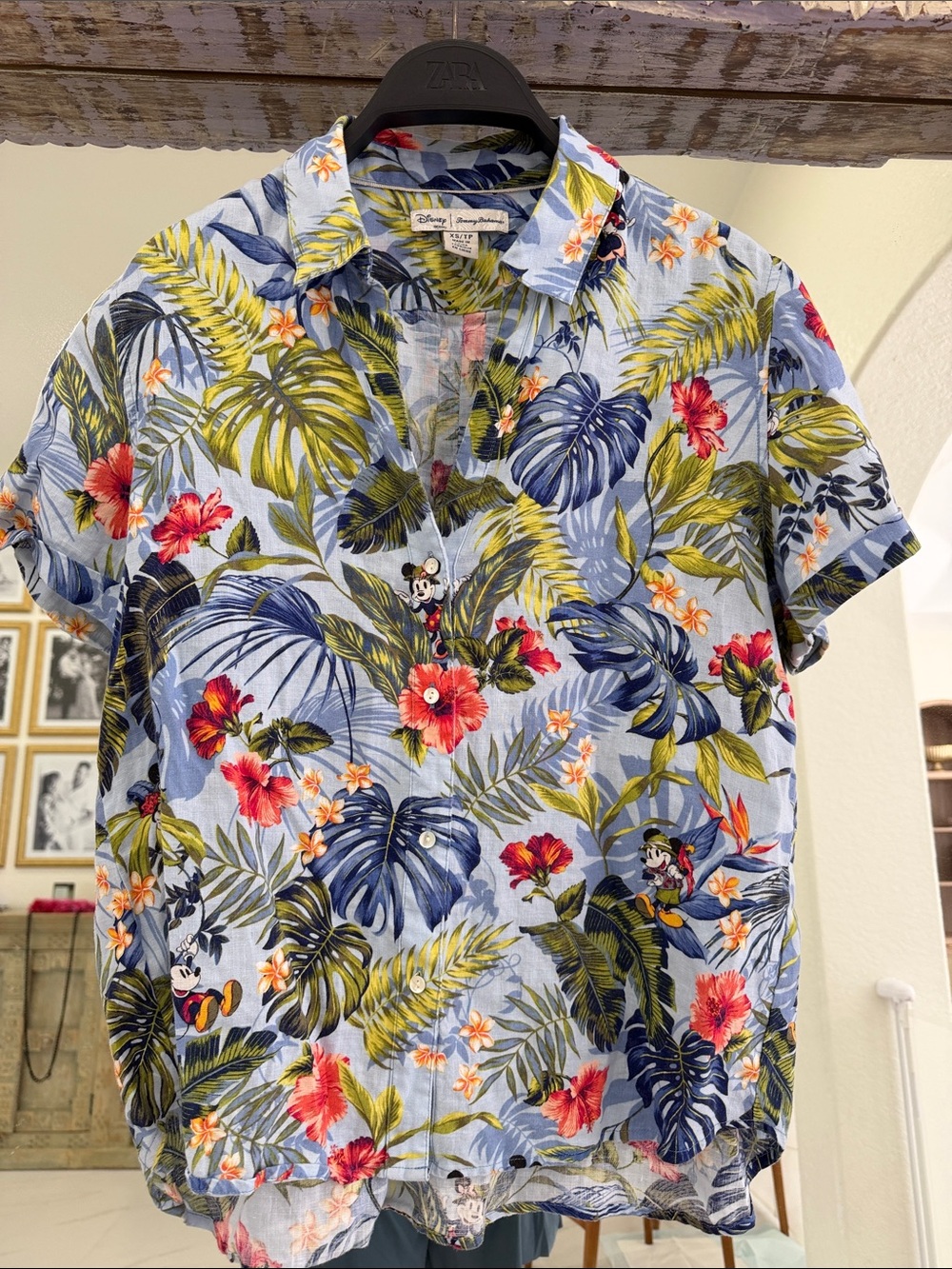 Disney x Tommy Bahama Limited Edition 100% Linen Tropical Button-Up Shirt